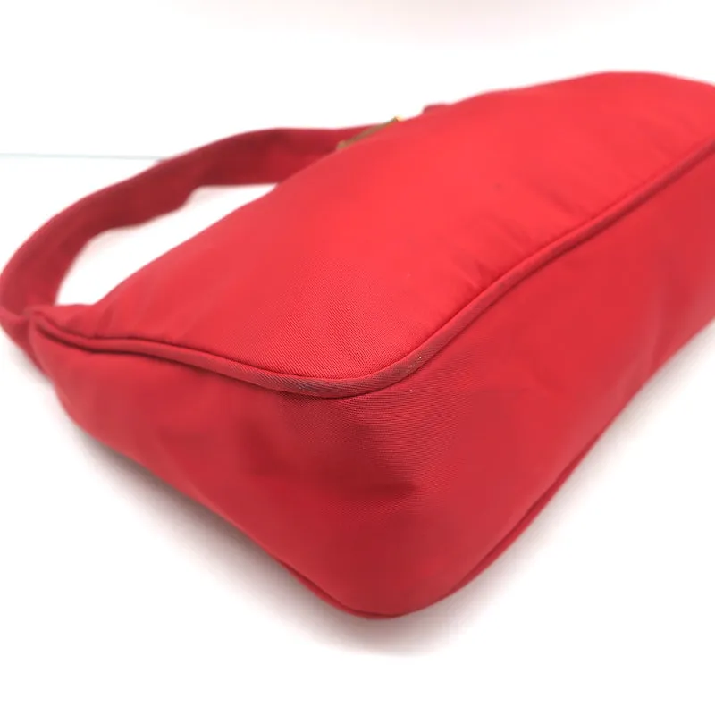 Prada Tessuto Nylon Mini Hobo Red Shoulder Bag