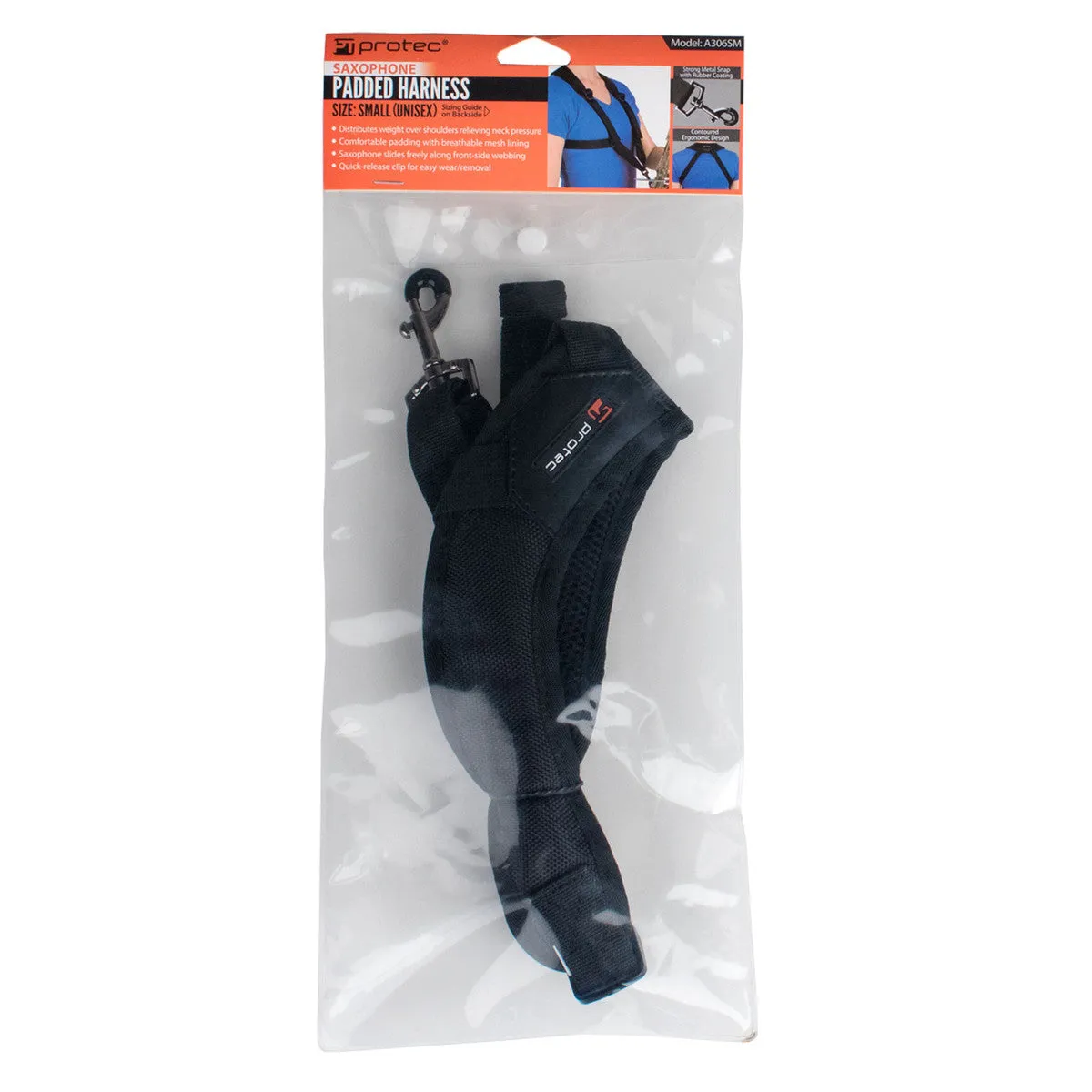 Protec Saxophone Harness - Deluxe Padded, Metal Snap, Size Smaller A306SM