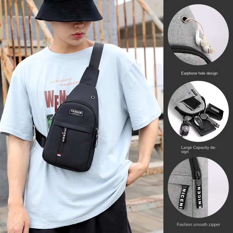 Quality Men's Chest Bags Casual Waist Bags Mini Travel Carry Bags Men's Waterproof Shoulder Crossbody Bags Nylon Handbags Purse