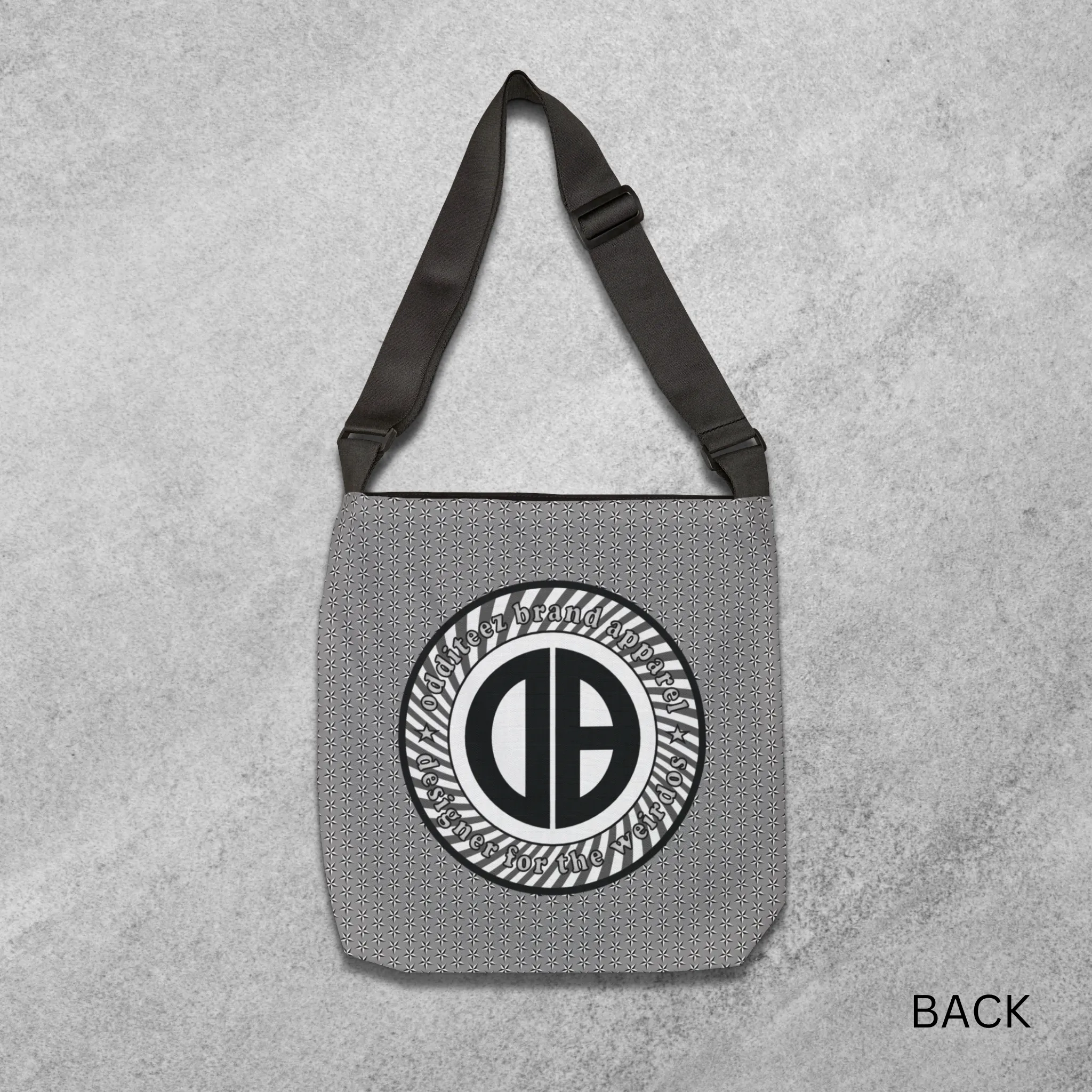 "Designer for the Weirdos" Swirly logo design, Gray Unisex Carryall Medium/Large size Tote Bags