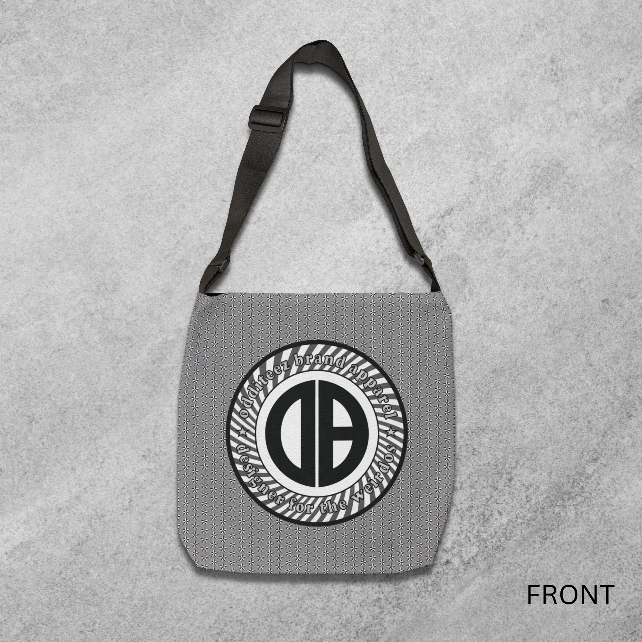 "Designer for the Weirdos" Swirly logo design, Gray Unisex Carryall Medium/Large size Tote Bags