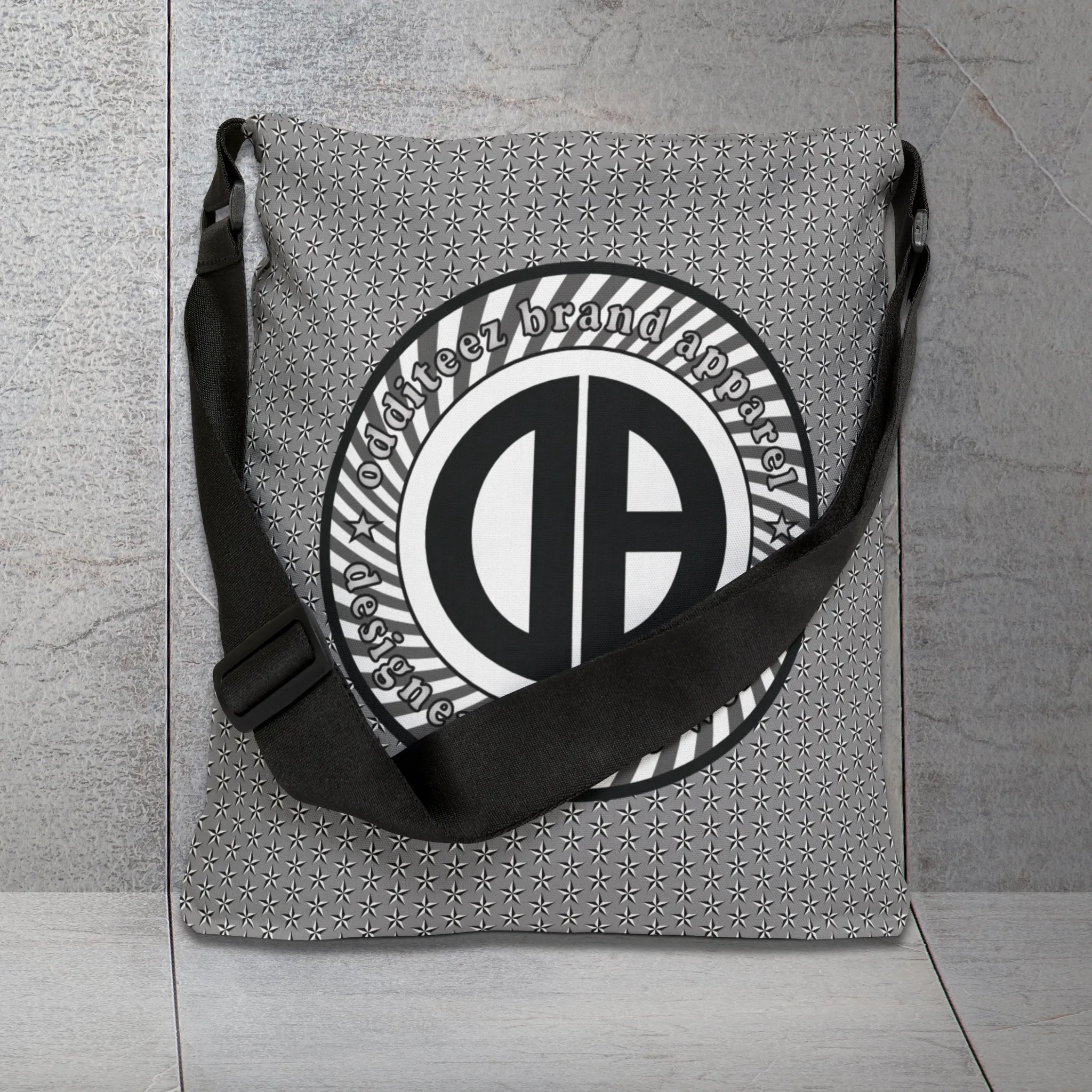 "Designer for the Weirdos" Swirly logo design, Gray Unisex Carryall Medium/Large size Tote Bags