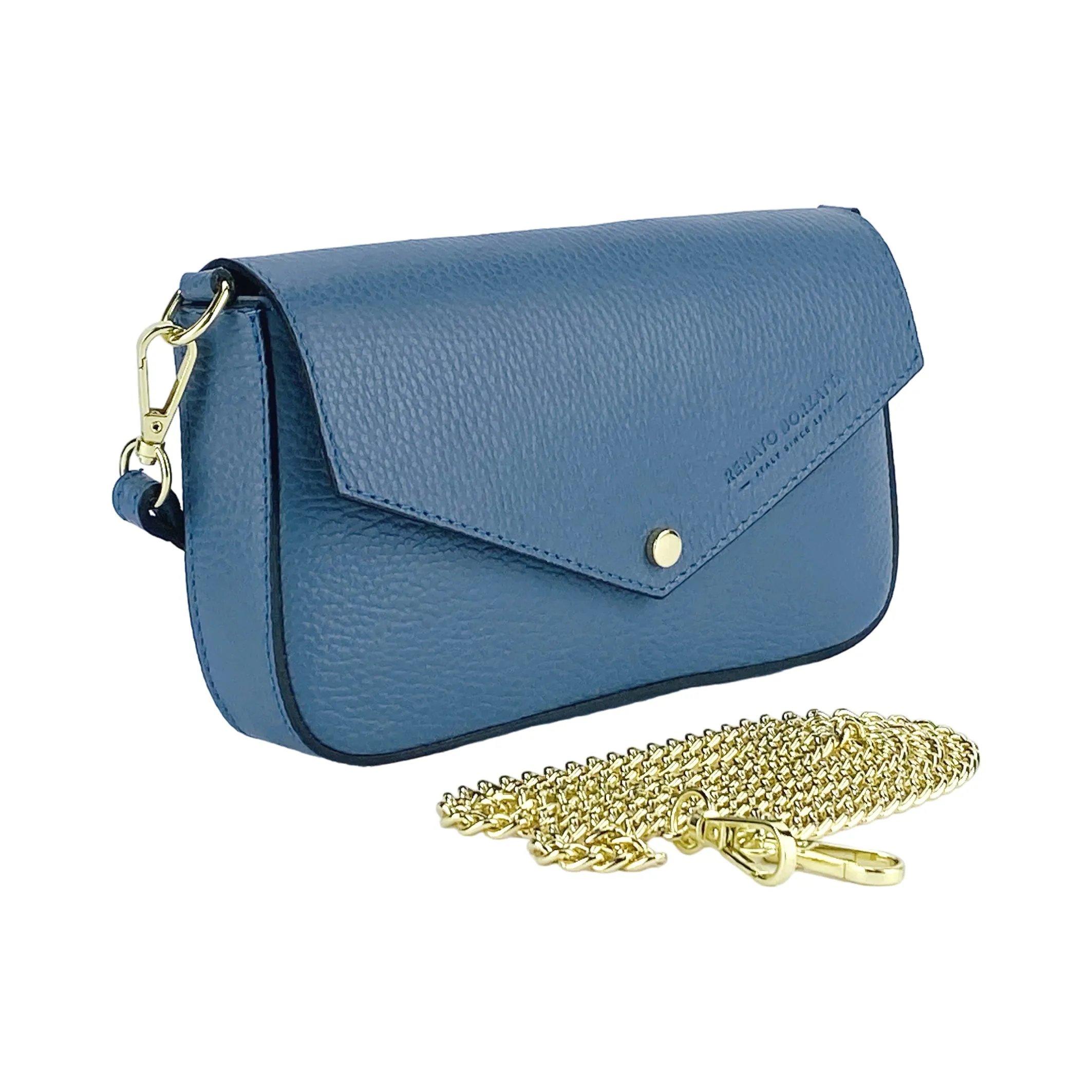 Renato Borzatta Small Chain Shoulder Bag Blue
