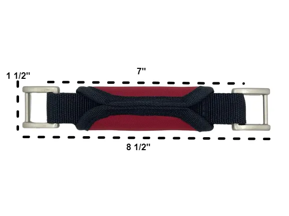 Replacement Webbing Padded Handle with Nickel Hardware - 8.5"