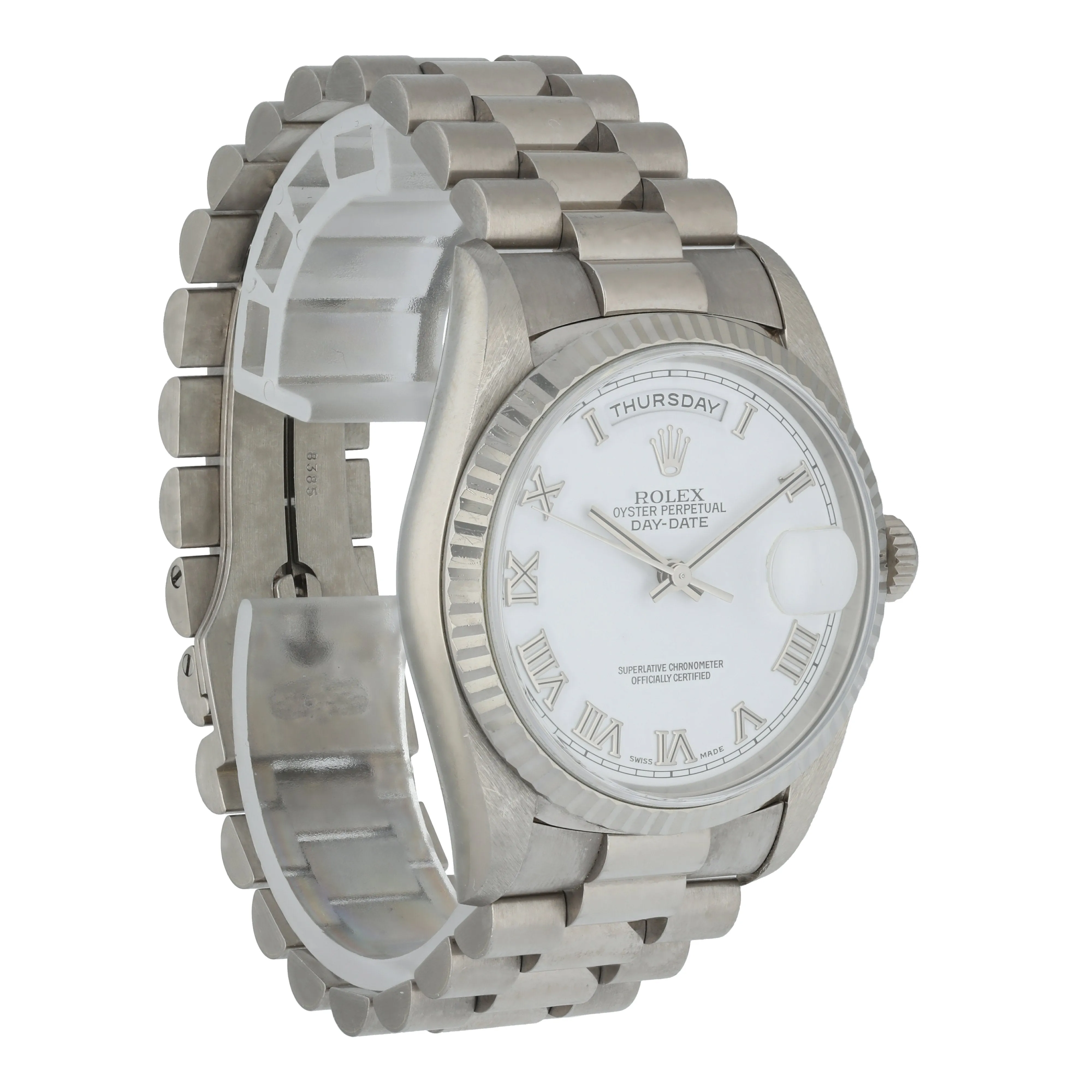 Rolex Day-Date 18239 White Gold Men's Watch Box & Papers