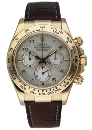 Rolex Daytona 116518 18K Yellow Gold MOP Dial Men's Watch
