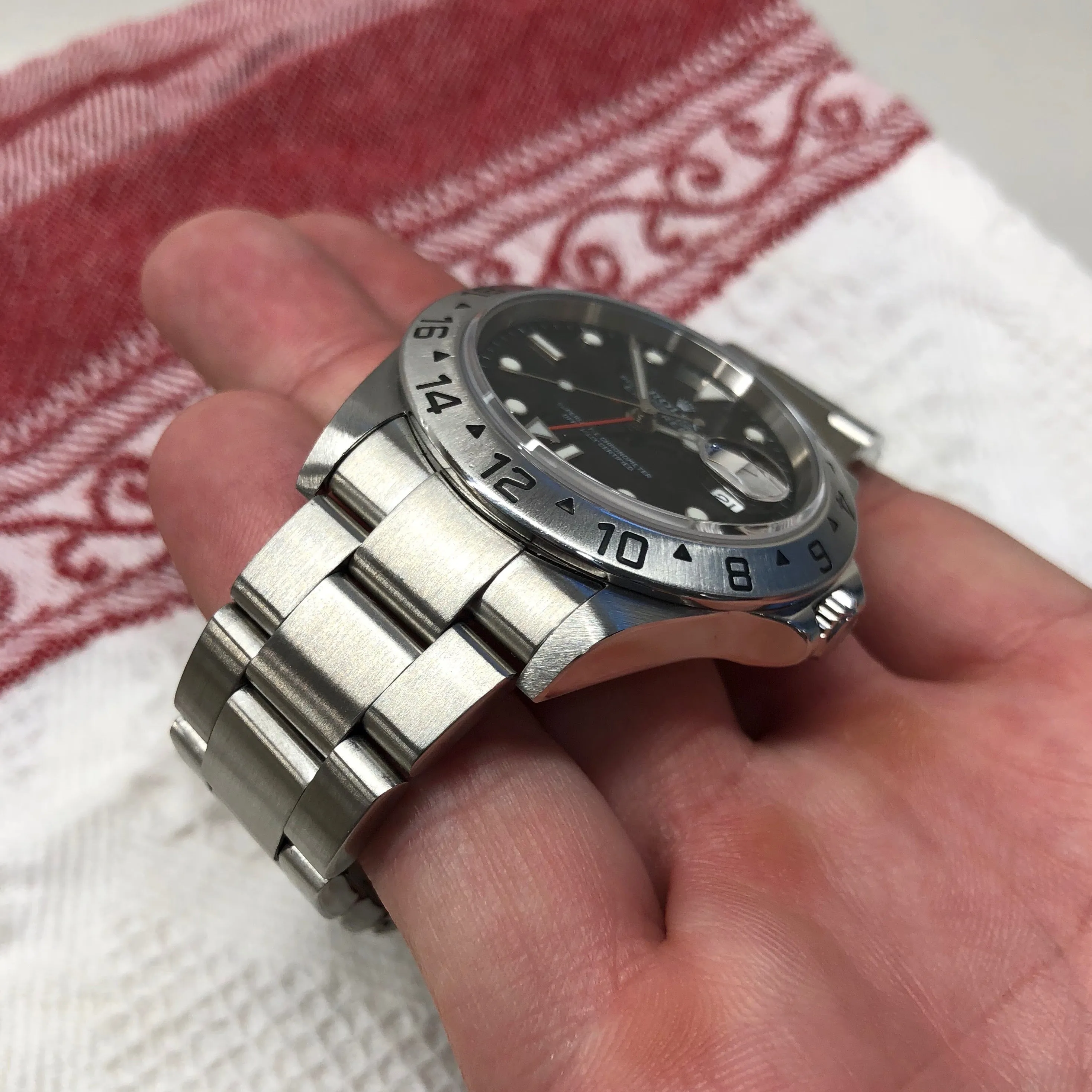 Rolex Explorer II 16570 Stainless Steel GMT Oyster F Serial Wristwatch Box Papers Circa 2003