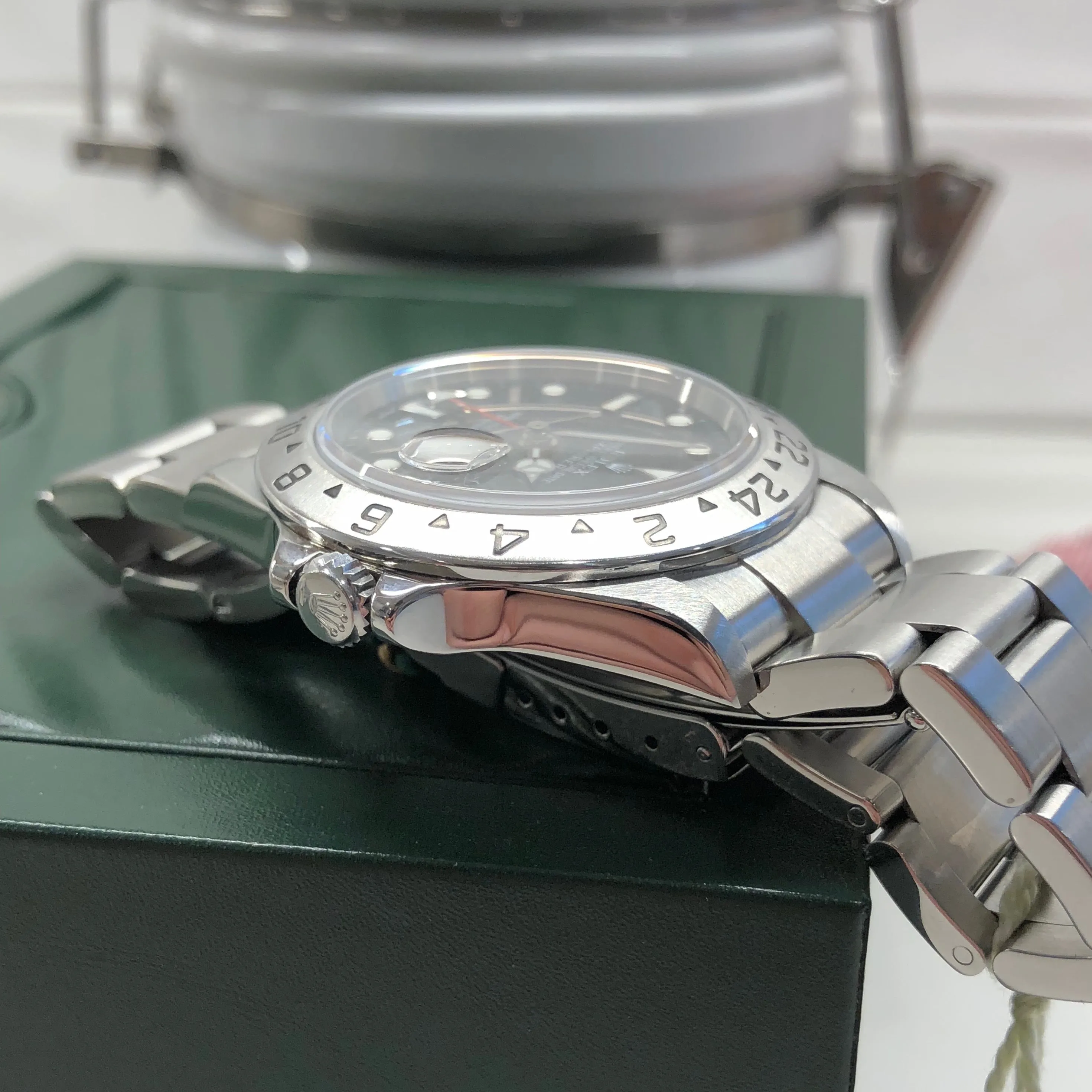 Rolex Explorer II 16570 Stainless Steel GMT Oyster F Serial Wristwatch Box Papers Circa 2003