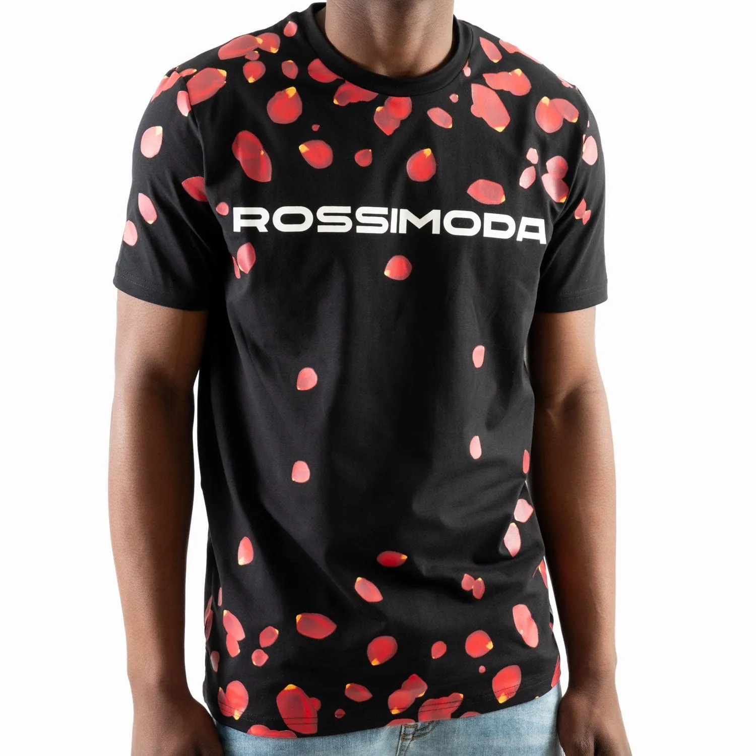 Rossimoda Men's Rose Pebble T Shirt Black