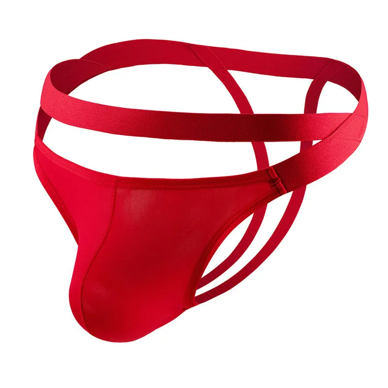 Sexy Hollow Ice Silk Men's Thong