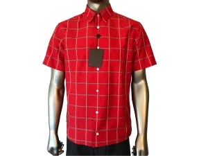 Silk Reflective Monogram Check Shirt
