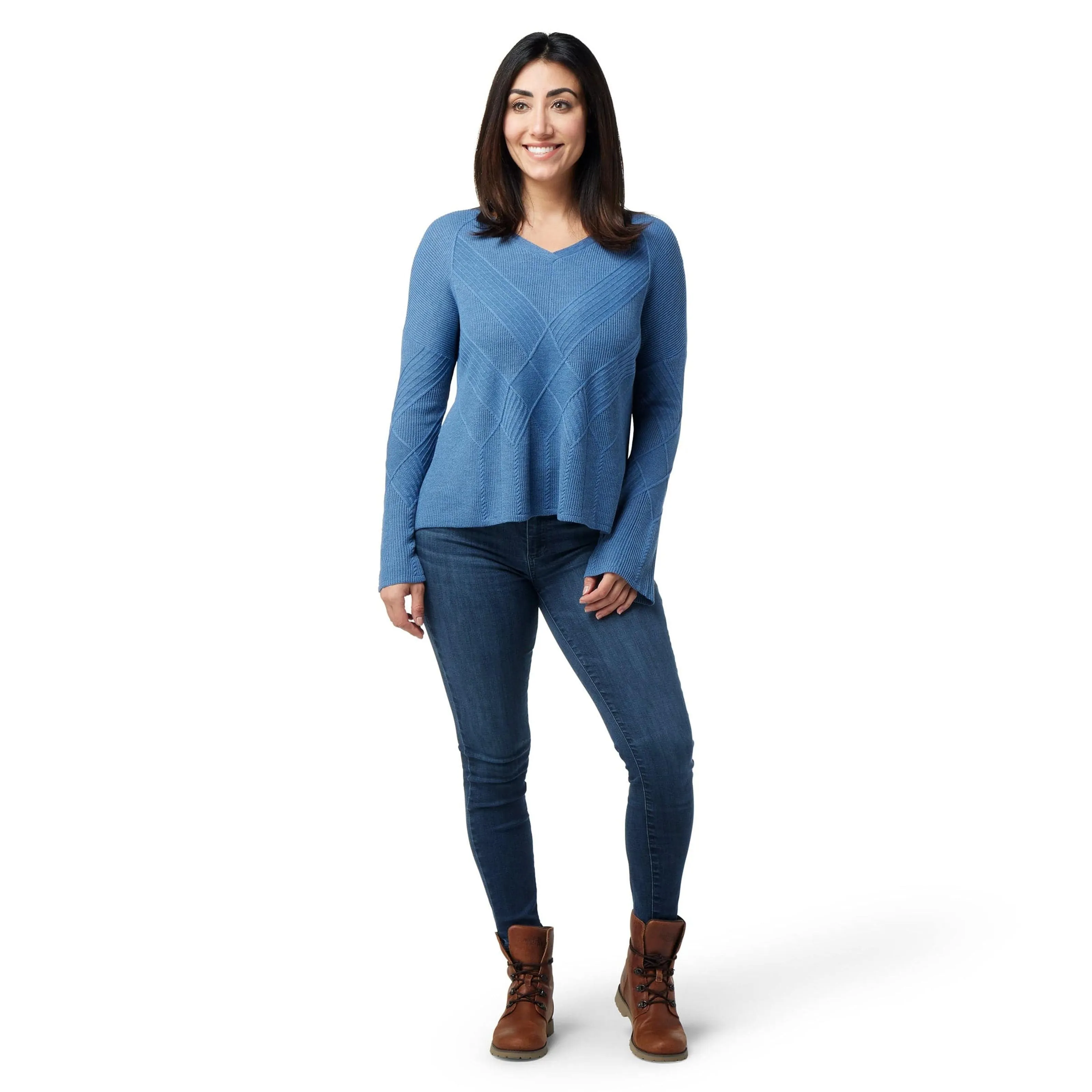 Smartwool Womens Shadow Pine Cable V-Neck Sweater