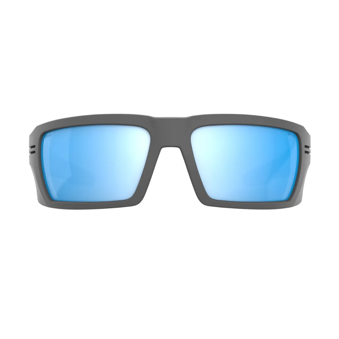 Spy Rebar Men's Sunglasses -  ANSI Matte Gray Happy Boost Polar Ice Blue Mirror