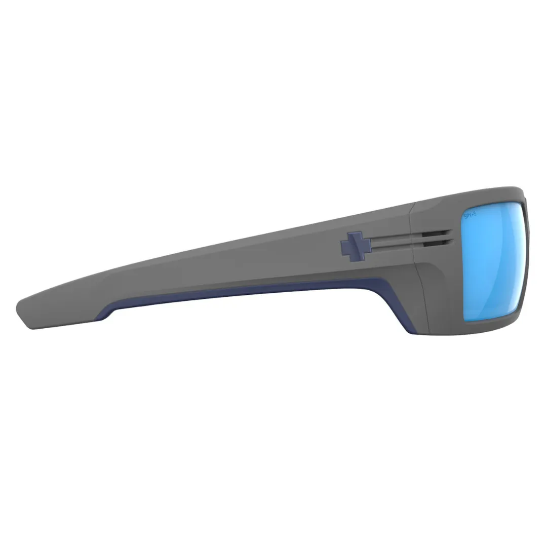 Spy Rebar Men's Sunglasses -  ANSI Matte Gray Happy Boost Polar Ice Blue Mirror
