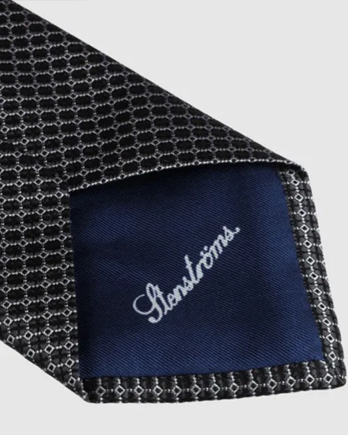 STENSTROMS | Patterned Silk Tie | Grey