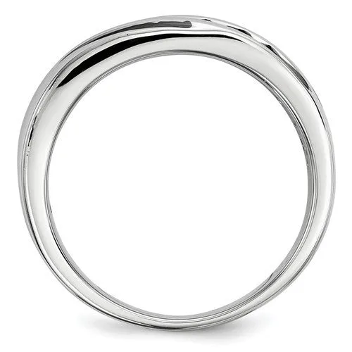 Sterling Silver Black Diamond Men's Band Ring