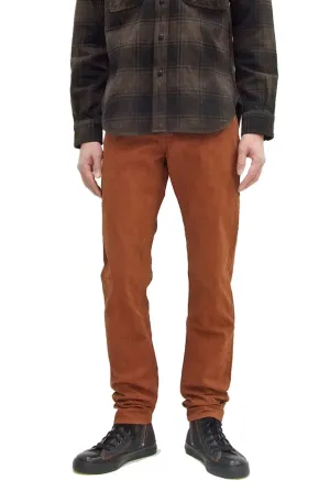 Studio D'artisan Slim Tapered Pants Men's Amami Dorozome EASTERNER Cotton Sateen Jeans with Natural Mud Dye 1852-DORO Brown