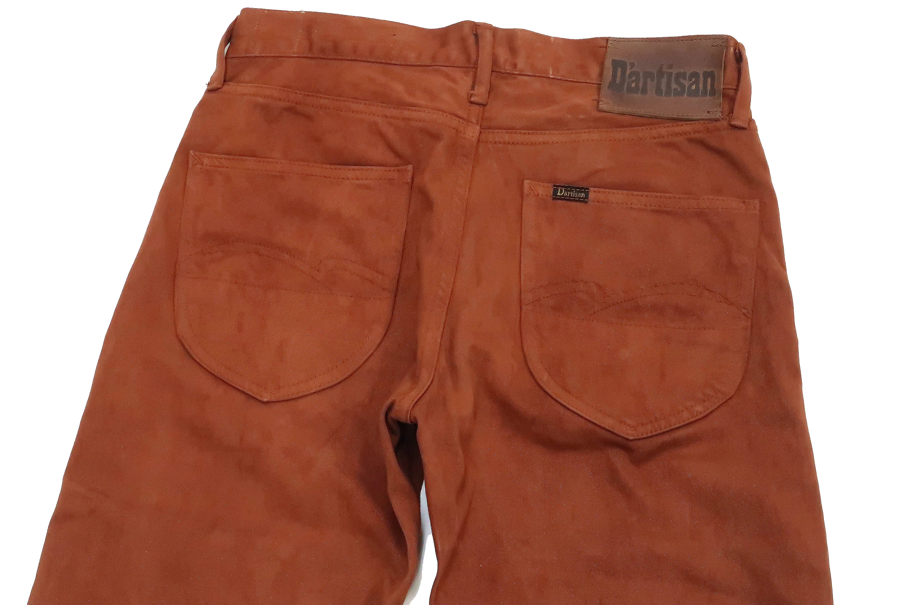 Studio D'artisan Slim Tapered Pants Men's Amami Dorozome EASTERNER Cotton Sateen Jeans with Natural Mud Dye 1852-DORO Brown