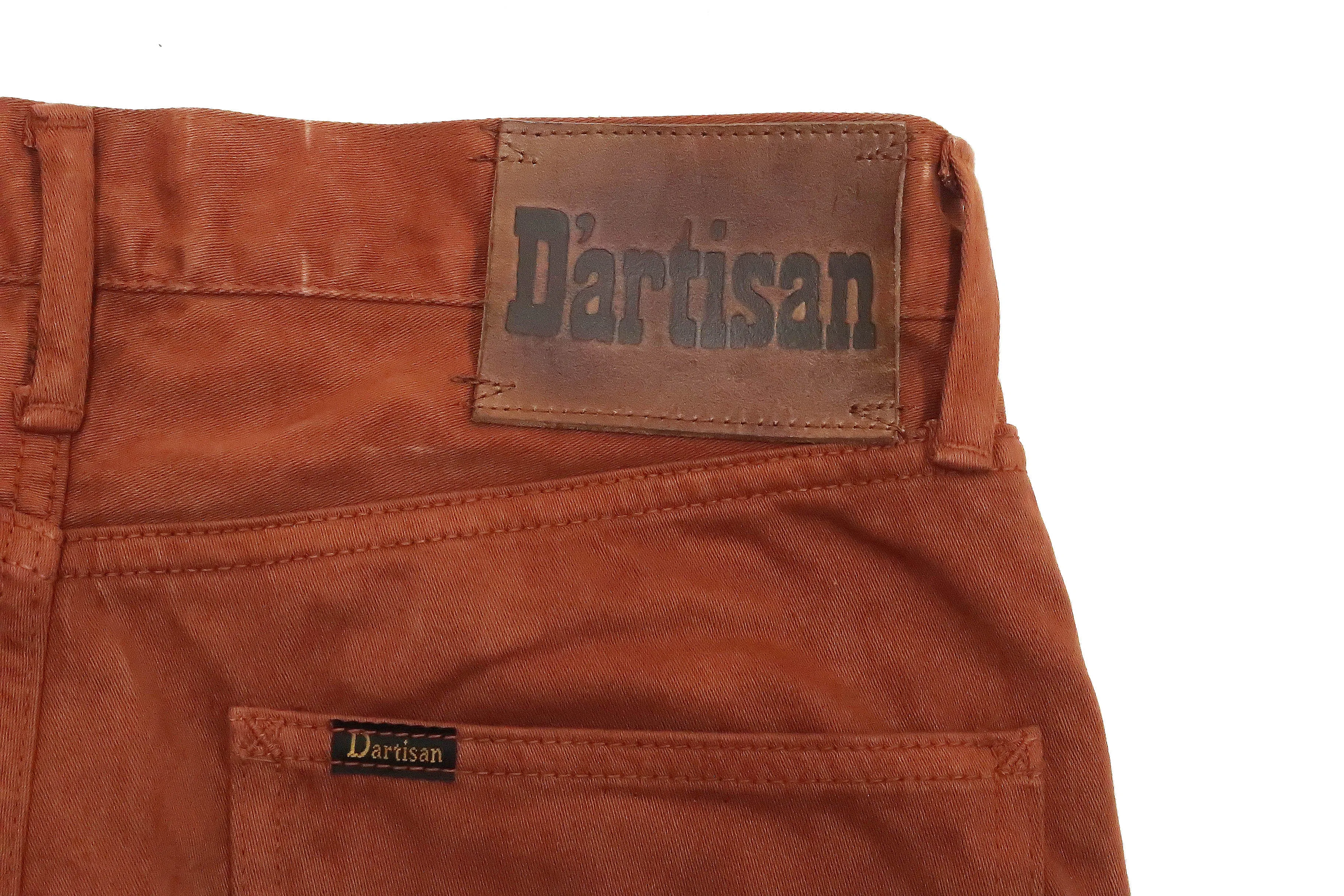 Studio D'artisan Slim Tapered Pants Men's Amami Dorozome EASTERNER Cotton Sateen Jeans with Natural Mud Dye 1852-DORO Brown