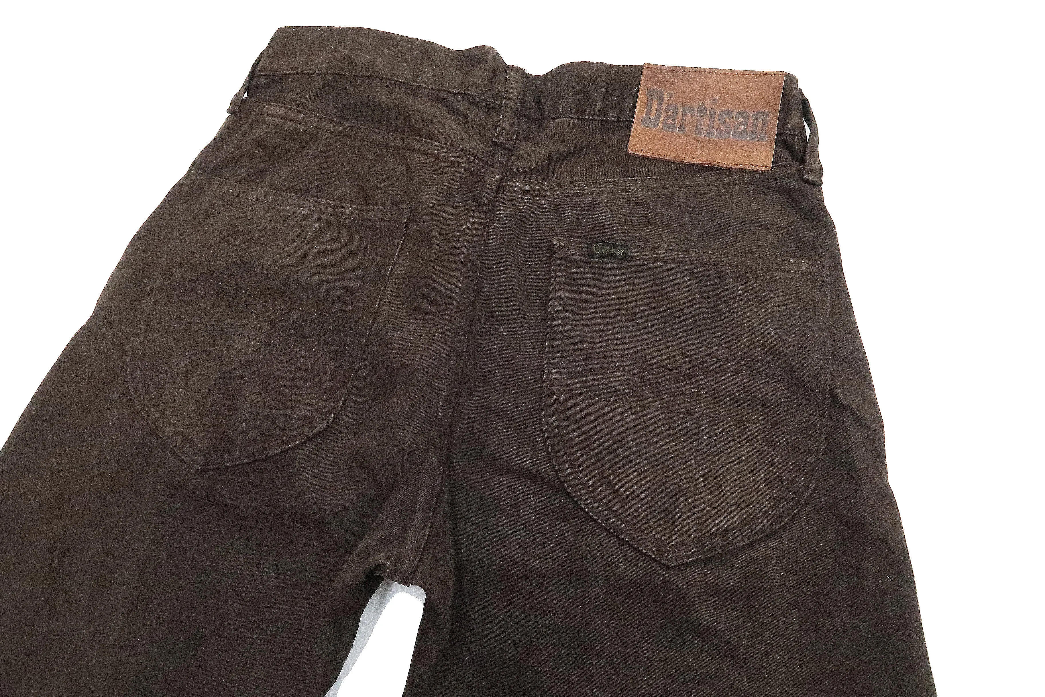 Studio D'artisan Slim Tapered Pants Men's Amami Dorozome EASTERNER Cotton Sateen Jeans with Natural Mud Dye 1852-DORO Drak-Brown