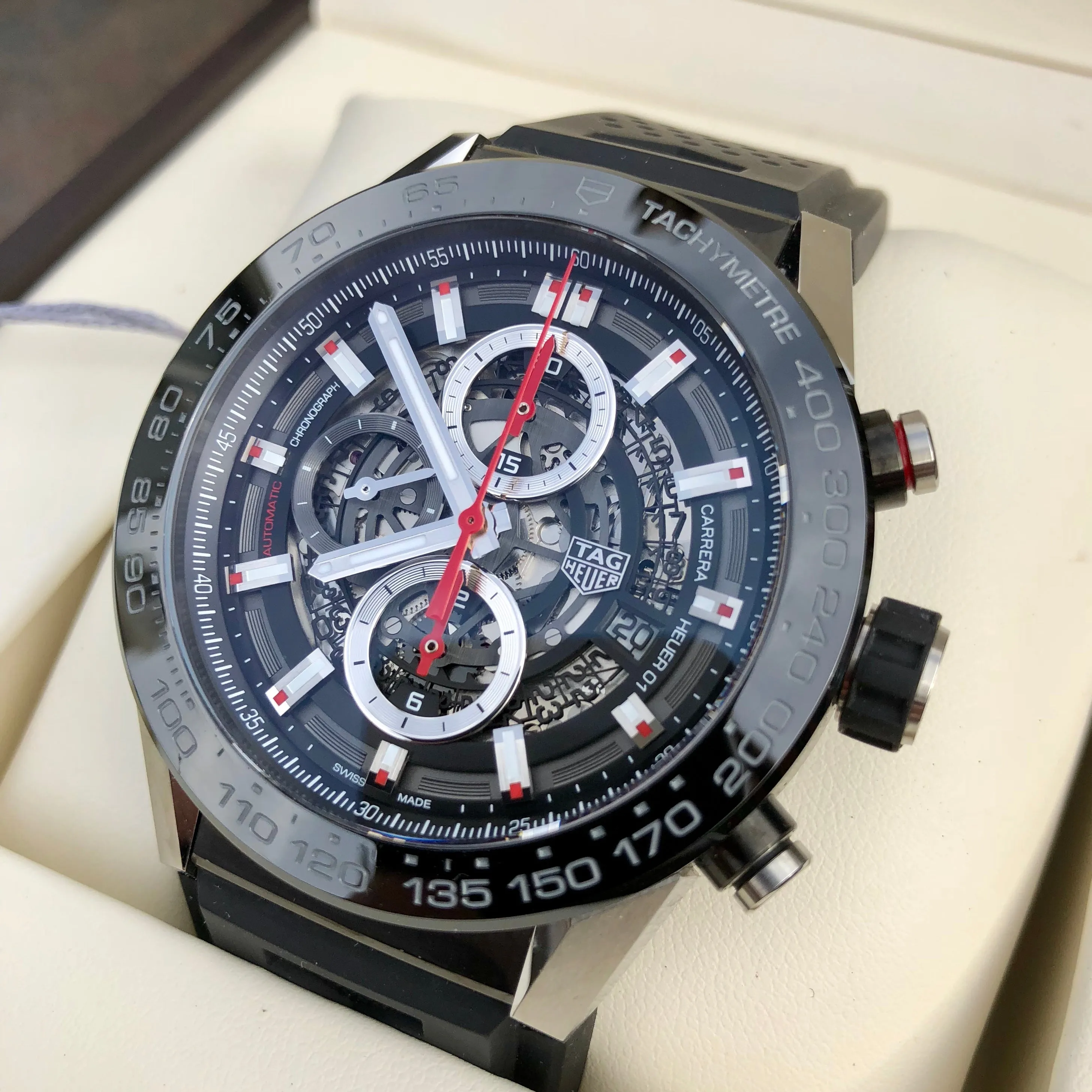Tag Heuer Carrera CAR2A1Z Calibre Heuer 01 Automatic  Skeleton Dial Chronograph Wristwatch