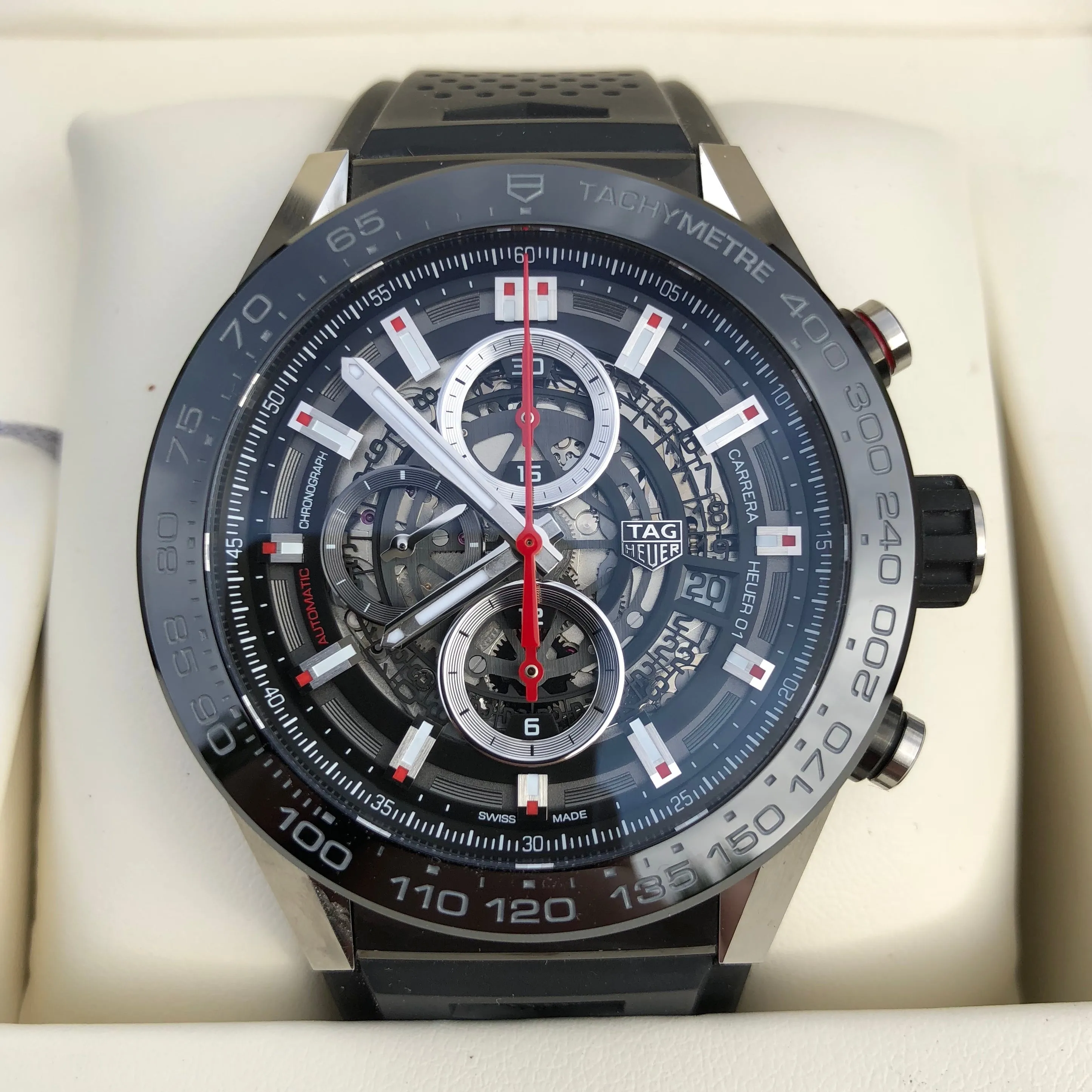 Tag Heuer Carrera CAR2A1Z Calibre Heuer 01 Automatic  Skeleton Dial Chronograph Wristwatch