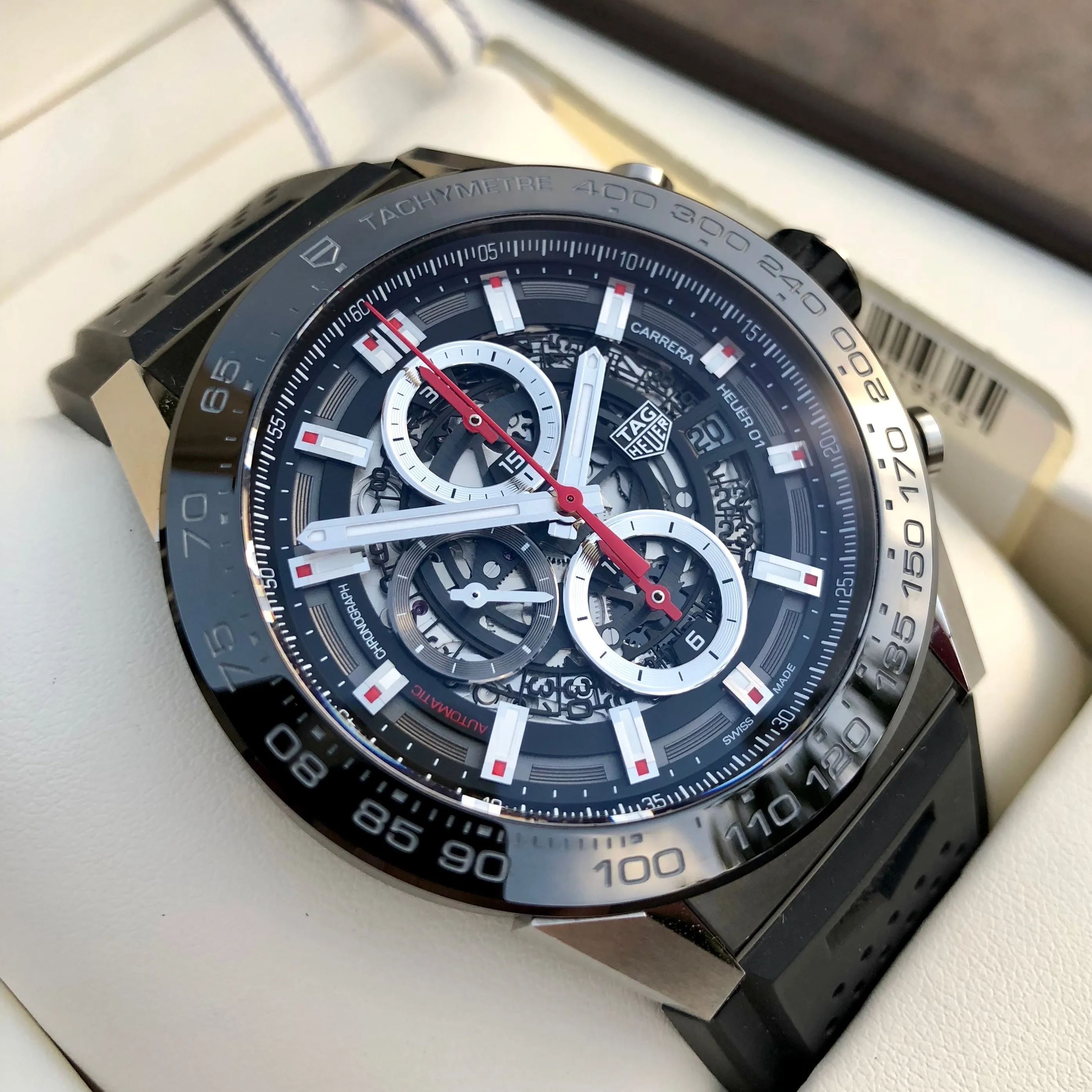 Tag Heuer Carrera CAR2A1Z Calibre Heuer 01 Automatic  Skeleton Dial Chronograph Wristwatch