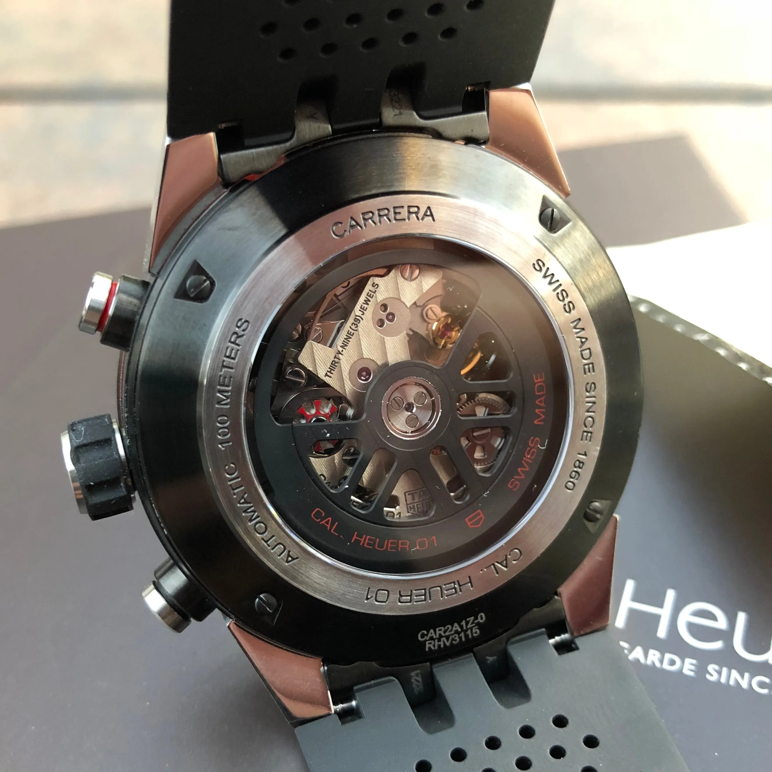 Tag Heuer Carrera CAR2A1Z Calibre Heuer 01 Automatic  Skeleton Dial Chronograph Wristwatch
