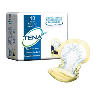 Tena Day-Plus Pads (Yellow), Case/80 (2 bags of 40)