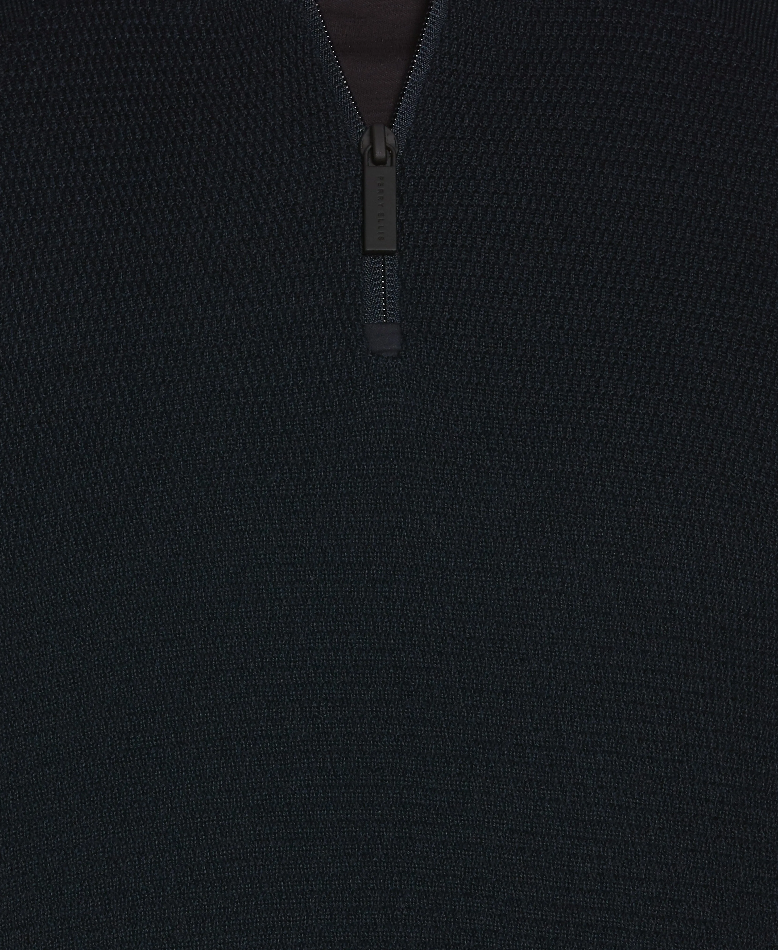 Textured Merino Wool Blend Quarter Zip Sweater