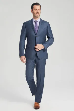 Three Flap Pockets Navy Blue Two Buttons Superior Mens Suits for Formal