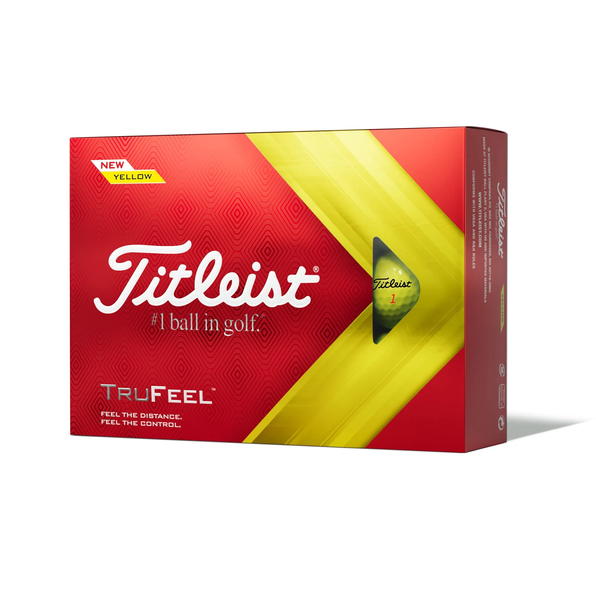 Titleist TruFeel Golf Ball, Yellow, One Dozen, Yellow, 12 Pack