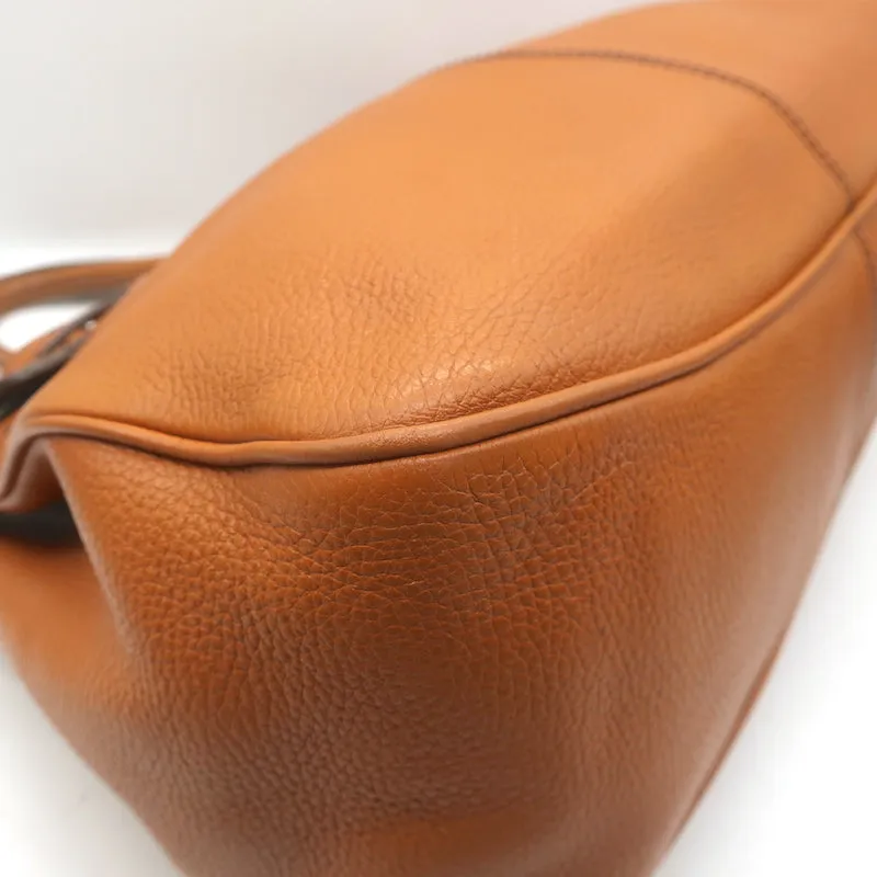 Tod's Buckled Tote Camel Grained Leather Medium Shoulder Bag