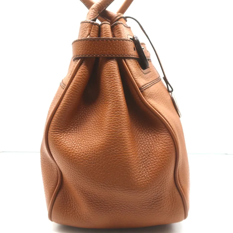 Tod's Buckled Tote Camel Grained Leather Medium Shoulder Bag