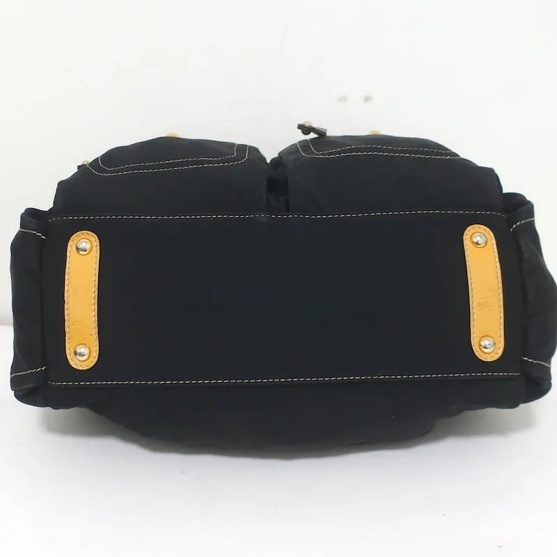 Tod's Pashmy Multi-Pocket Media Tote Black Nylon Large Shoulder Bag