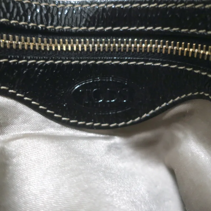 Tod's Pashmy Multi-Pocket Media Tote Black Nylon Large Shoulder Bag