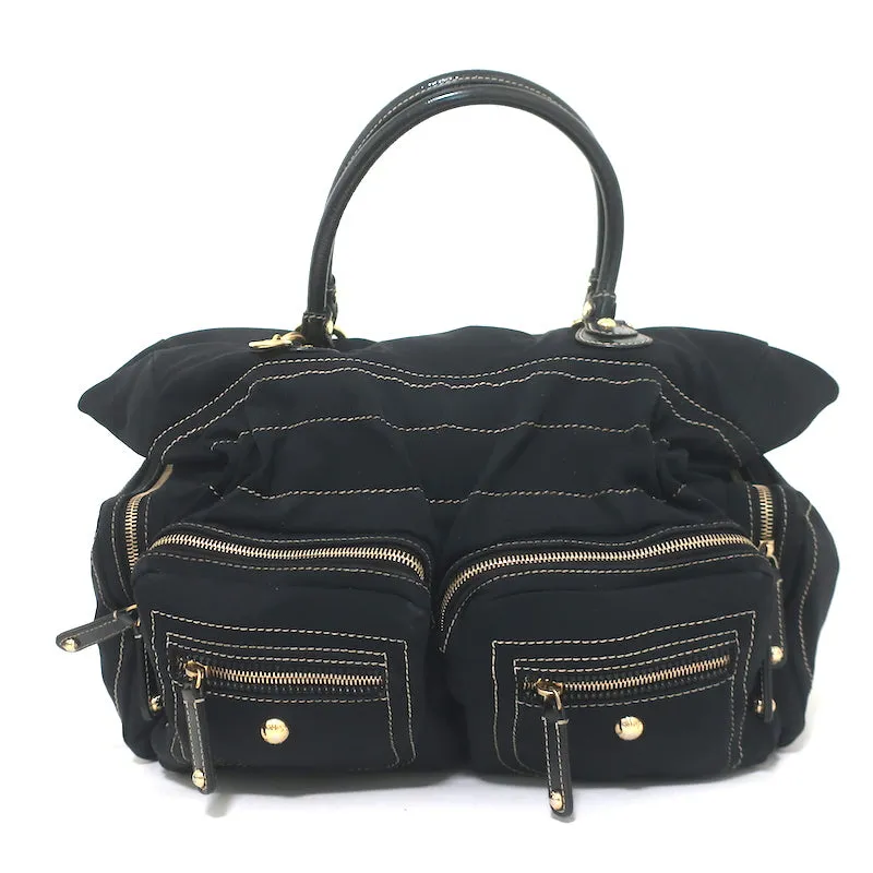 Tod's Pashmy Multi-Pocket Media Tote Black Nylon Large Shoulder Bag