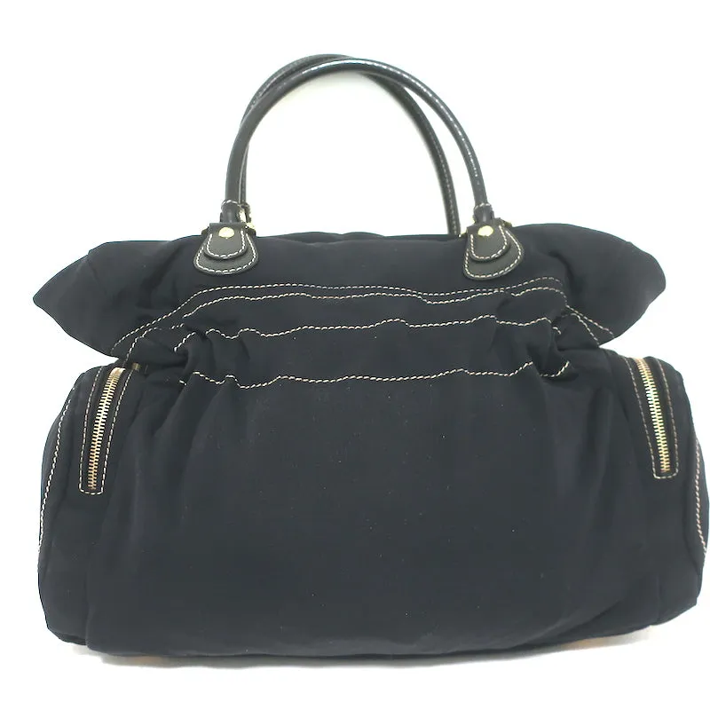 Tod's Pashmy Multi-Pocket Media Tote Black Nylon Large Shoulder Bag