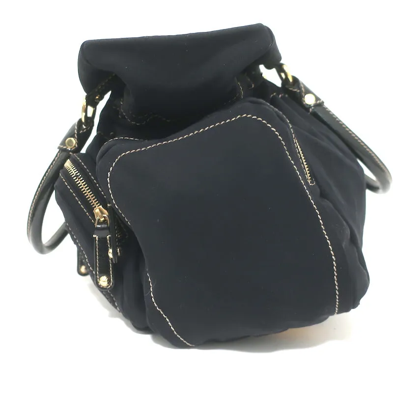 Tod's Pashmy Multi-Pocket Media Tote Black Nylon Large Shoulder Bag
