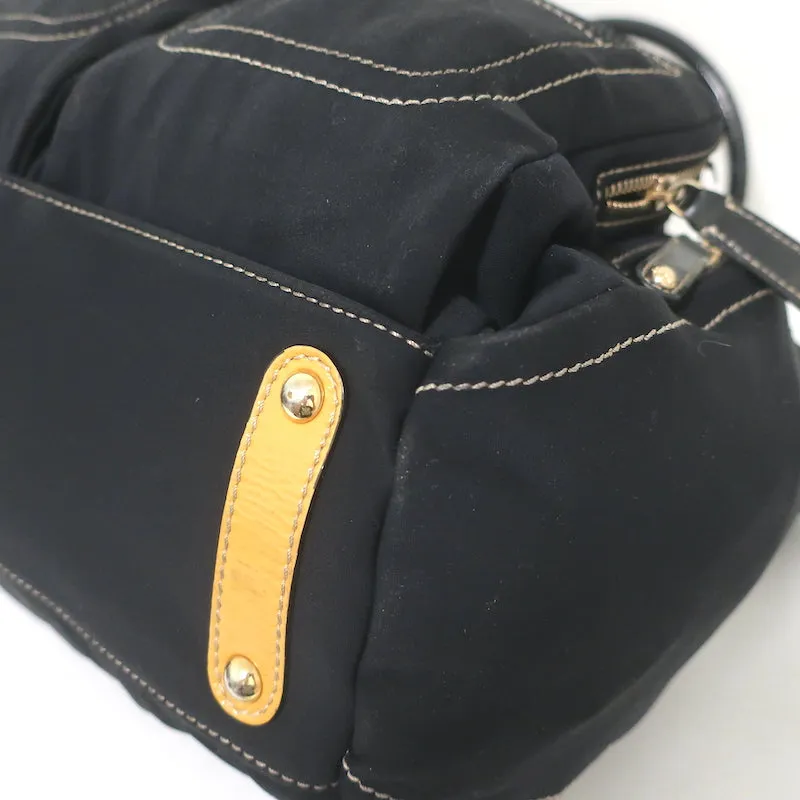 Tod's Pashmy Multi-Pocket Media Tote Black Nylon Large Shoulder Bag
