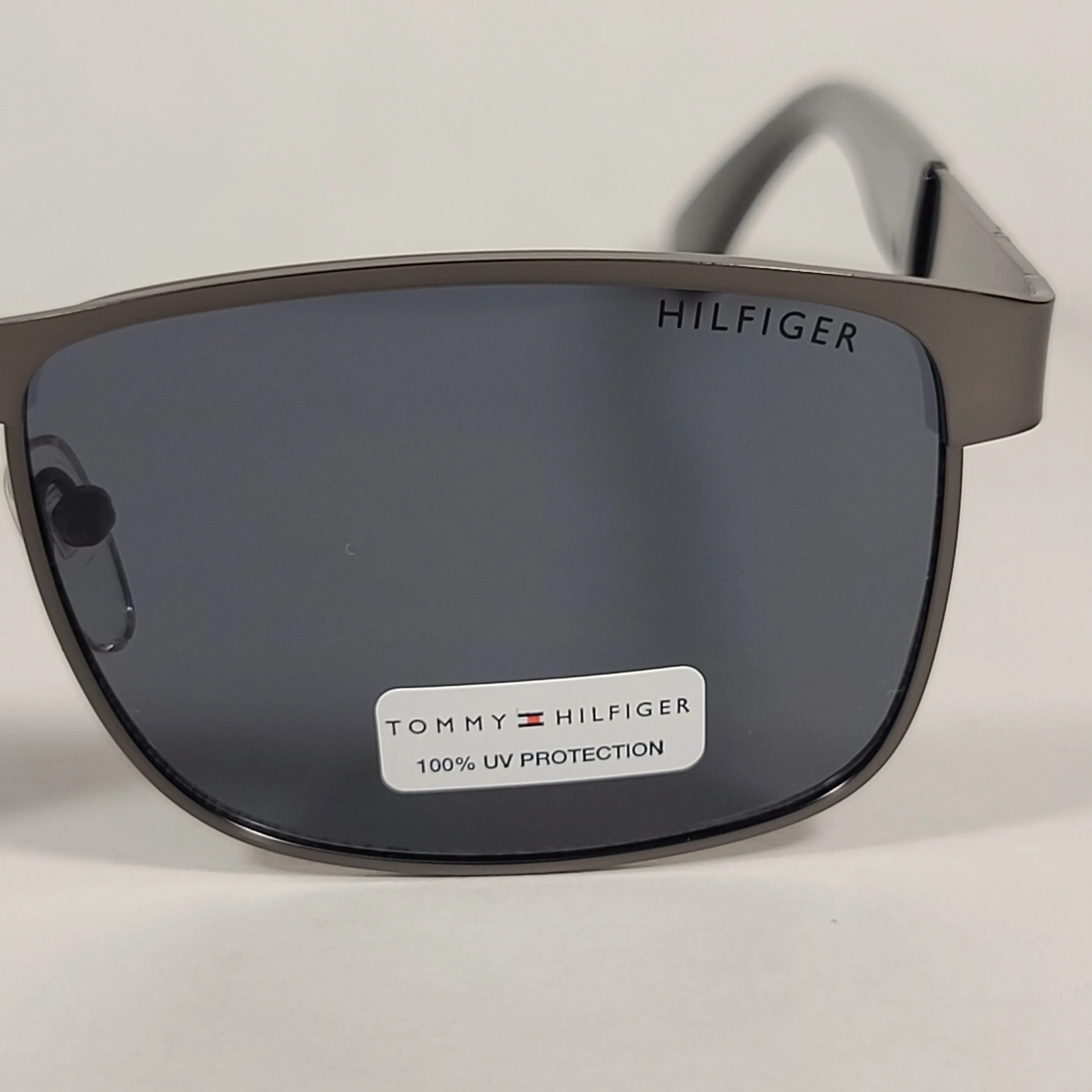 Tommy Hilfiger Malachy Rectangle Sunglasses Gunmetal Gray Frame Gray Lens MALACHY MM OM438