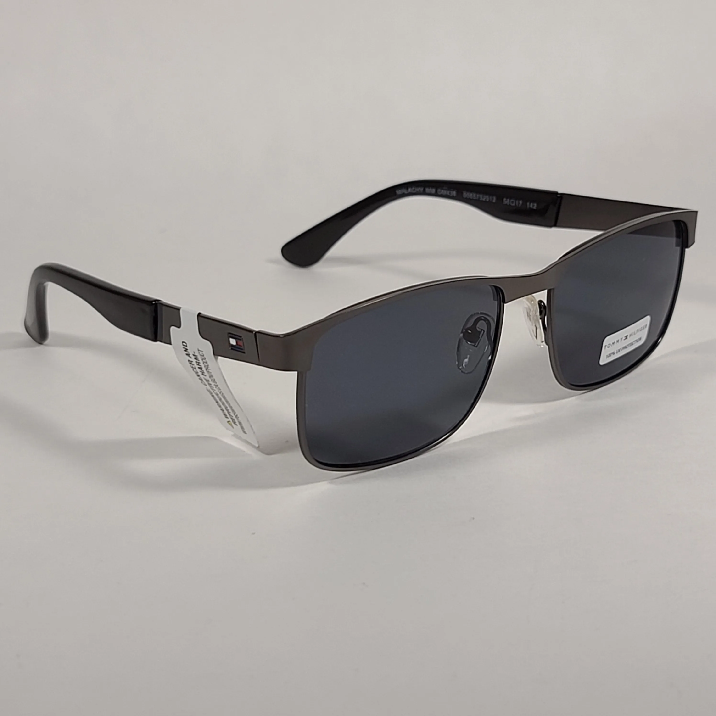 Tommy Hilfiger Malachy Rectangle Sunglasses Gunmetal Gray Frame Gray Lens MALACHY MM OM438