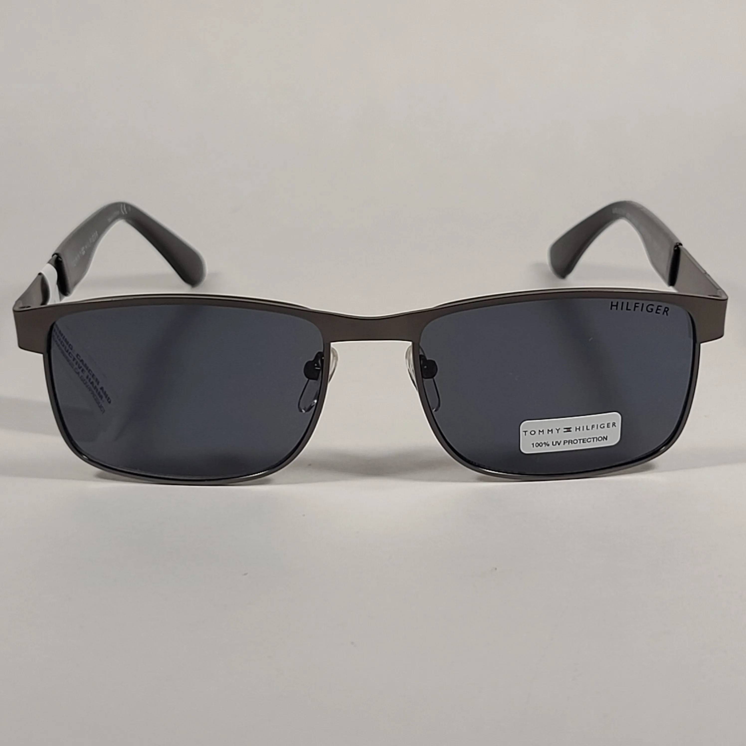 Tommy Hilfiger Malachy Rectangle Sunglasses Gunmetal Gray Frame Gray Lens MALACHY MM OM438