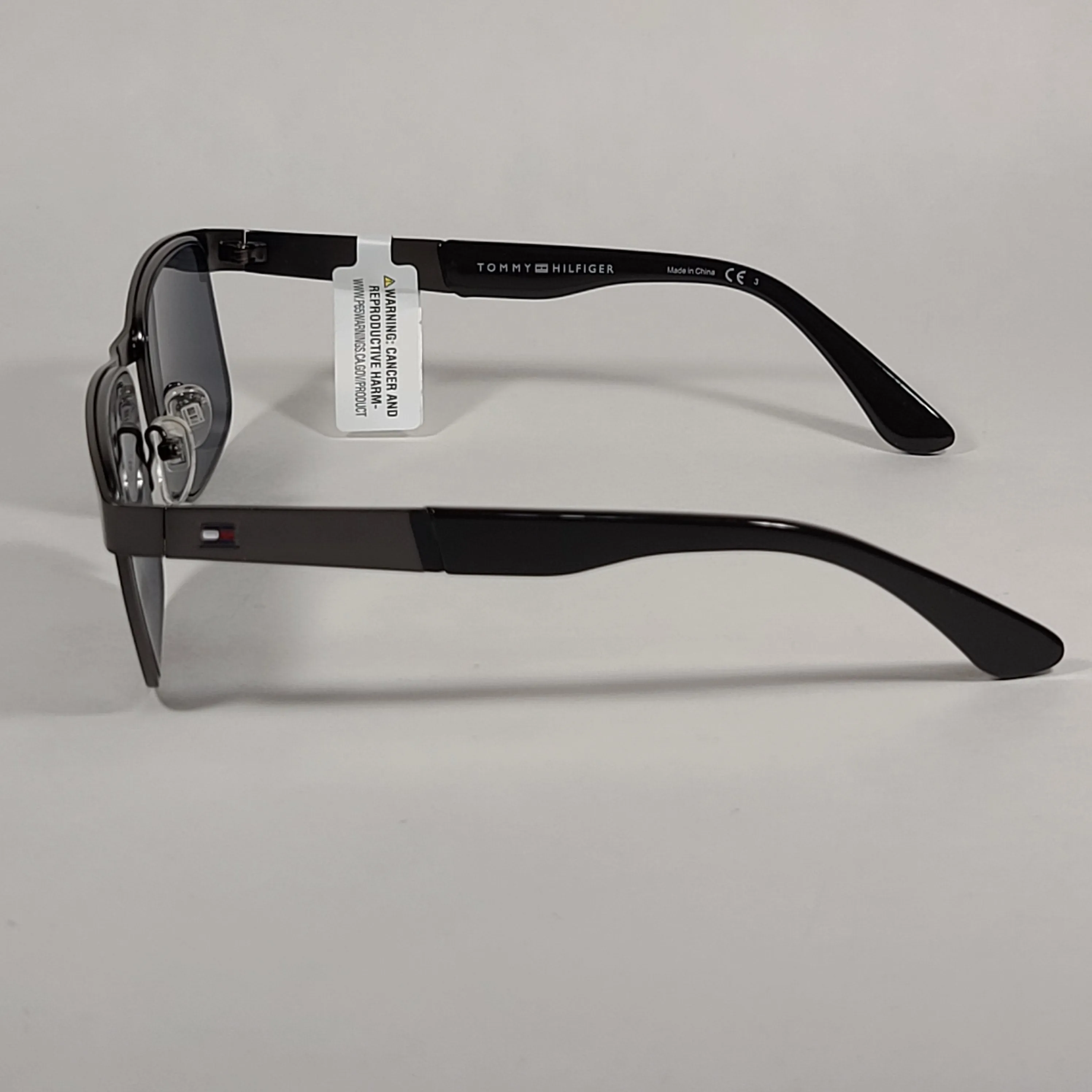 Tommy Hilfiger Malachy Rectangle Sunglasses Gunmetal Gray Frame Gray Lens MALACHY MM OM438
