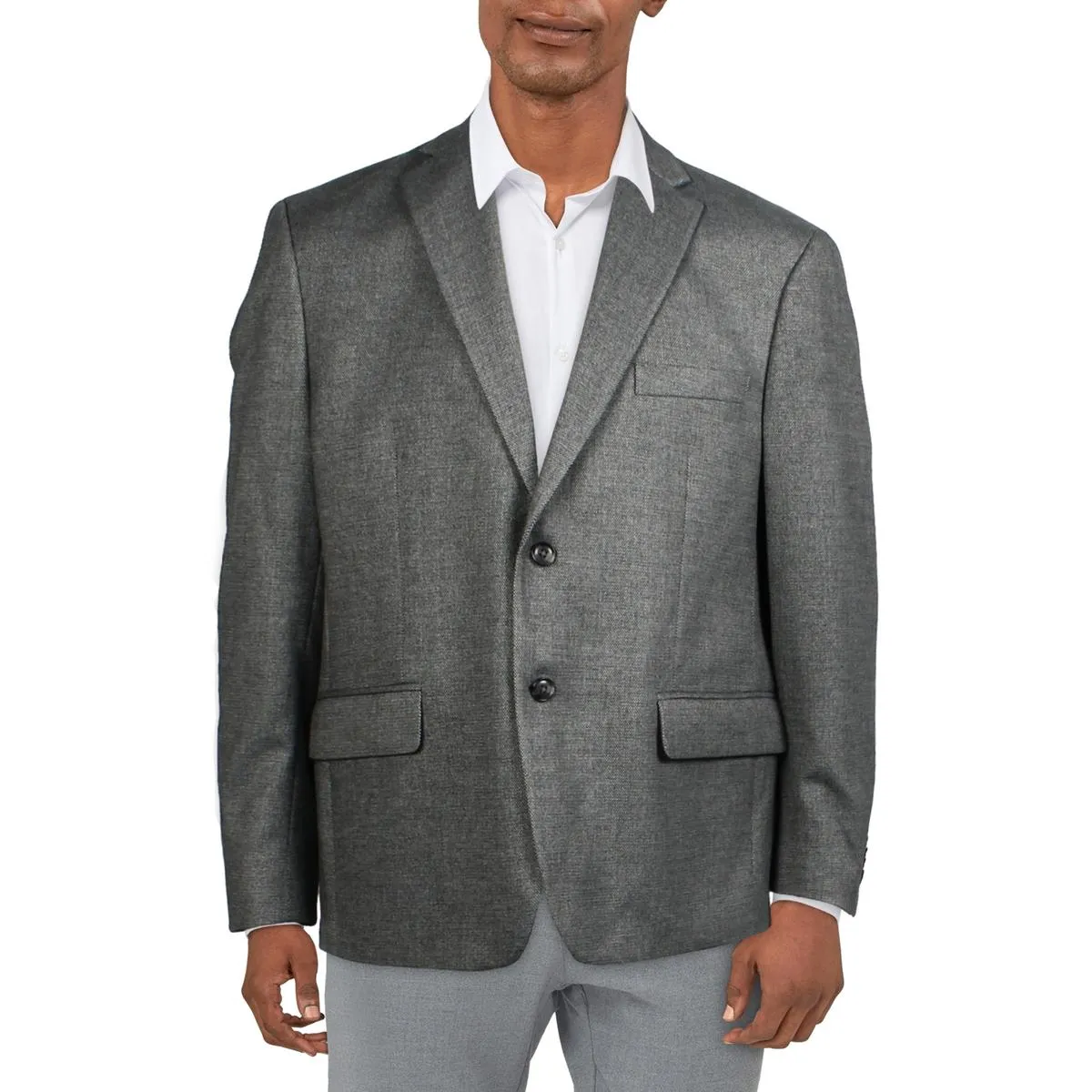 Tommy Hilfiger Mens Heathered  Two-Button Blazer