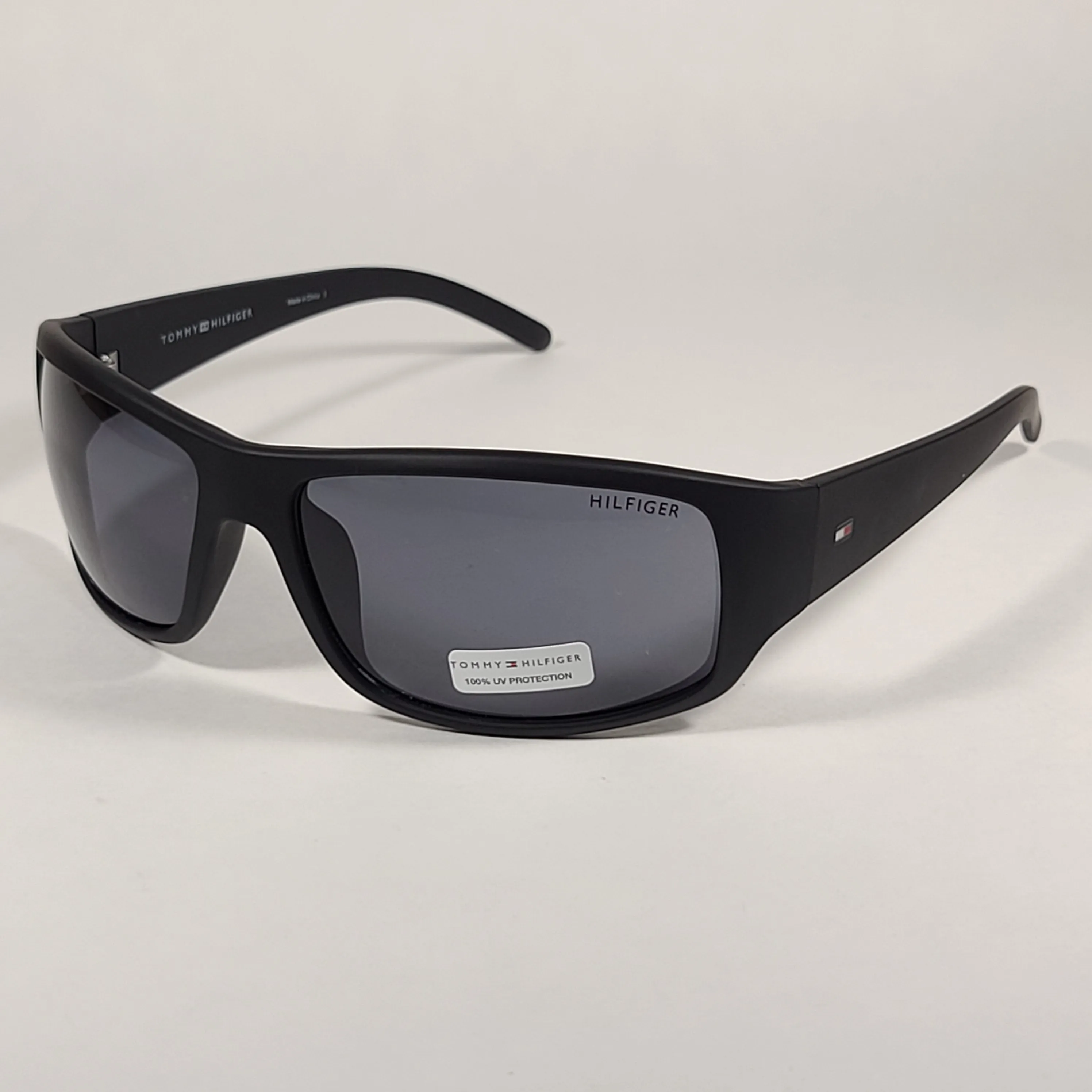 Tommy Hilfiger "Bob" MP OM497 Rectangular Sunglasses Sport Matte Black Gray Lens