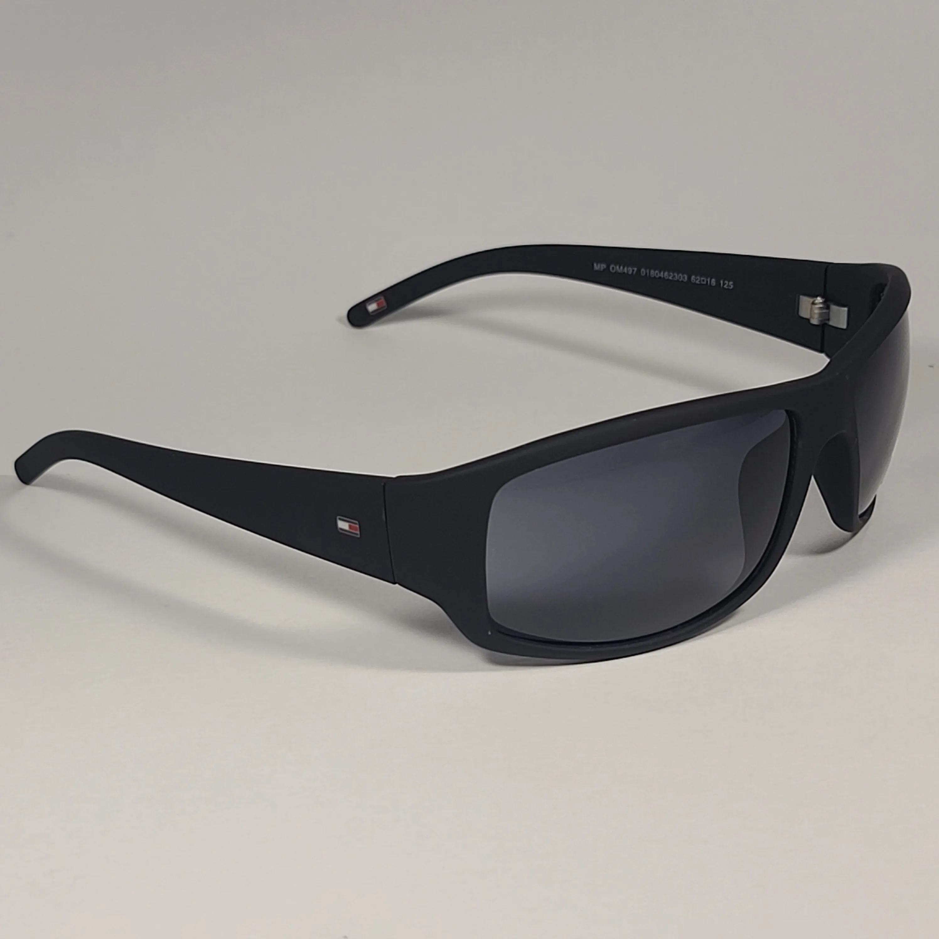 Tommy Hilfiger "Bob" MP OM497 Rectangular Sunglasses Sport Matte Black Gray Lens