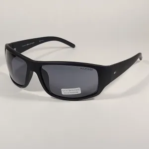Tommy Hilfiger "Bob" MP OM497 Rectangular Sunglasses Sport Matte Black Gray Lens