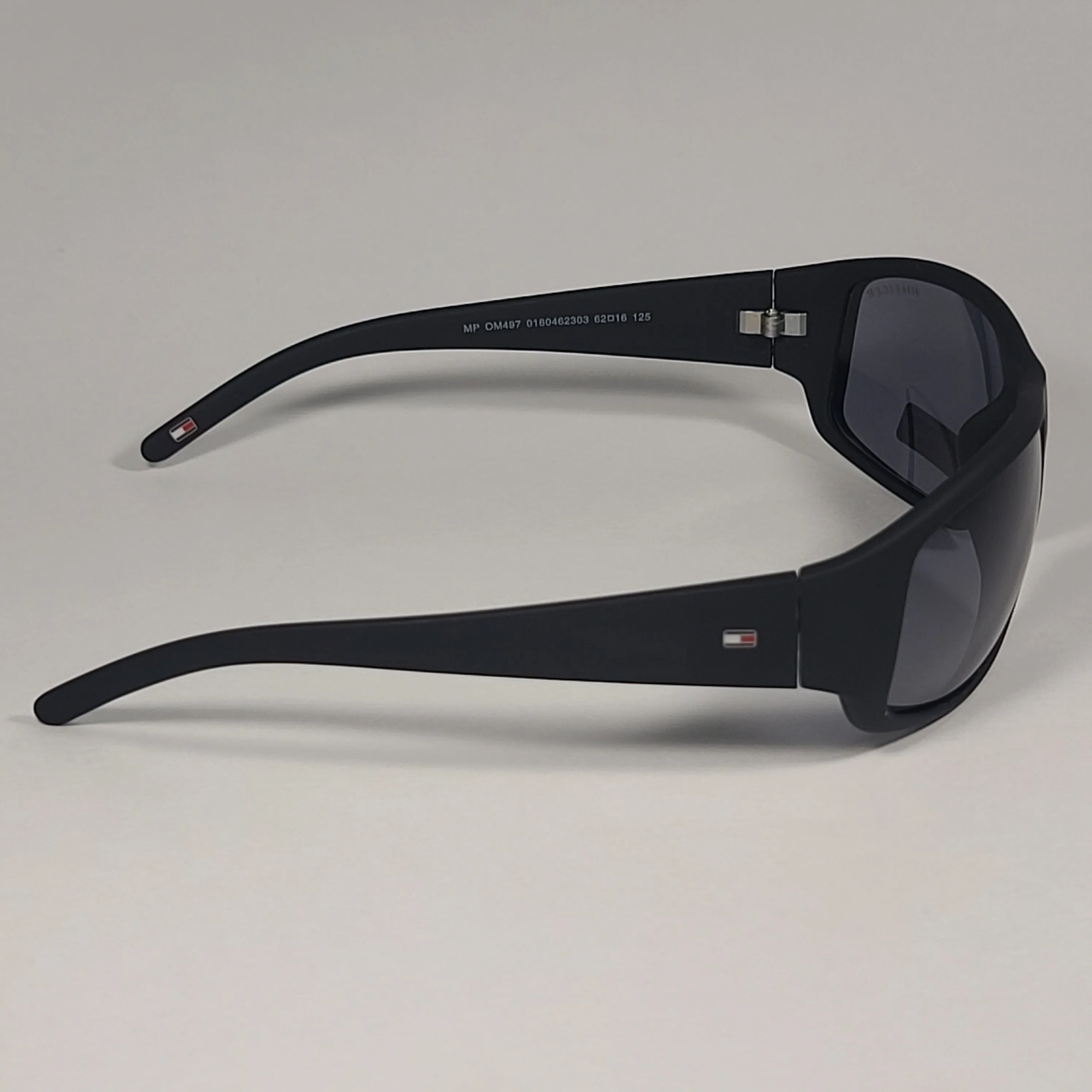 Tommy Hilfiger "Bob" MP OM497 Rectangular Sunglasses Sport Matte Black Gray Lens