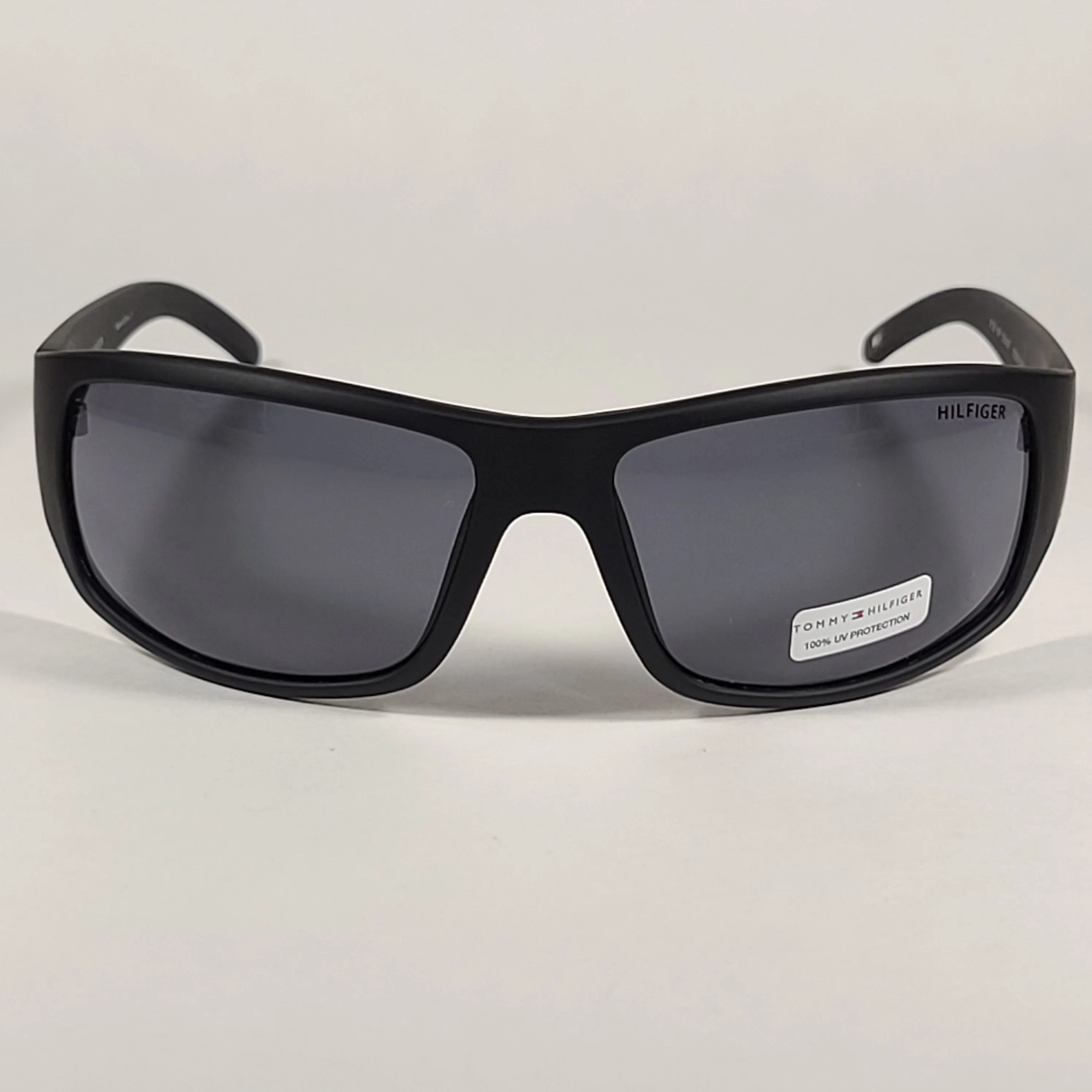 Tommy Hilfiger "Bob" MP OM497 Rectangular Sunglasses Sport Matte Black Gray Lens